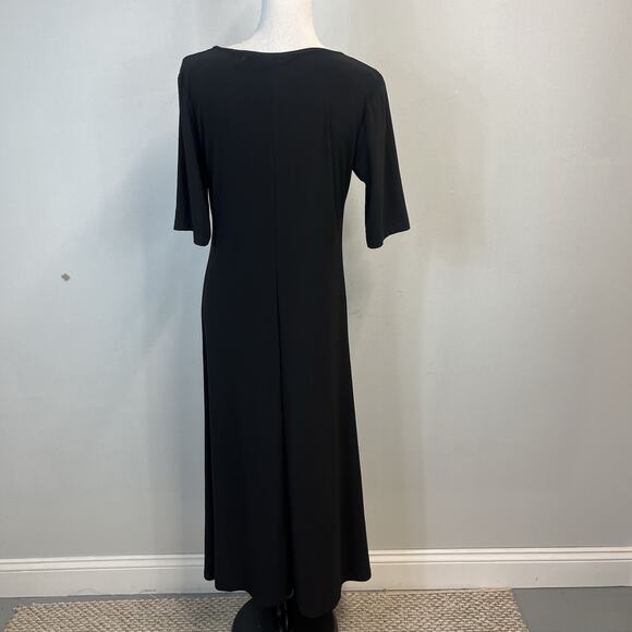 Attitudes by Renee Classic Black Dress sz Medium Pet Long Slinky Stretch Modest - Picture 9 of 10